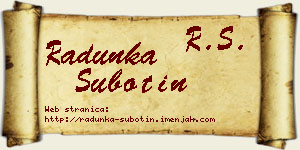 Radunka Subotin vizit kartica